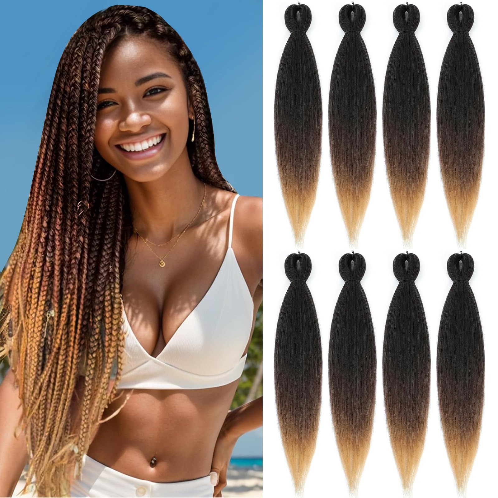 Amazon.com : Pre-Stretched Braiding Hair Extensions - 24 inch 8